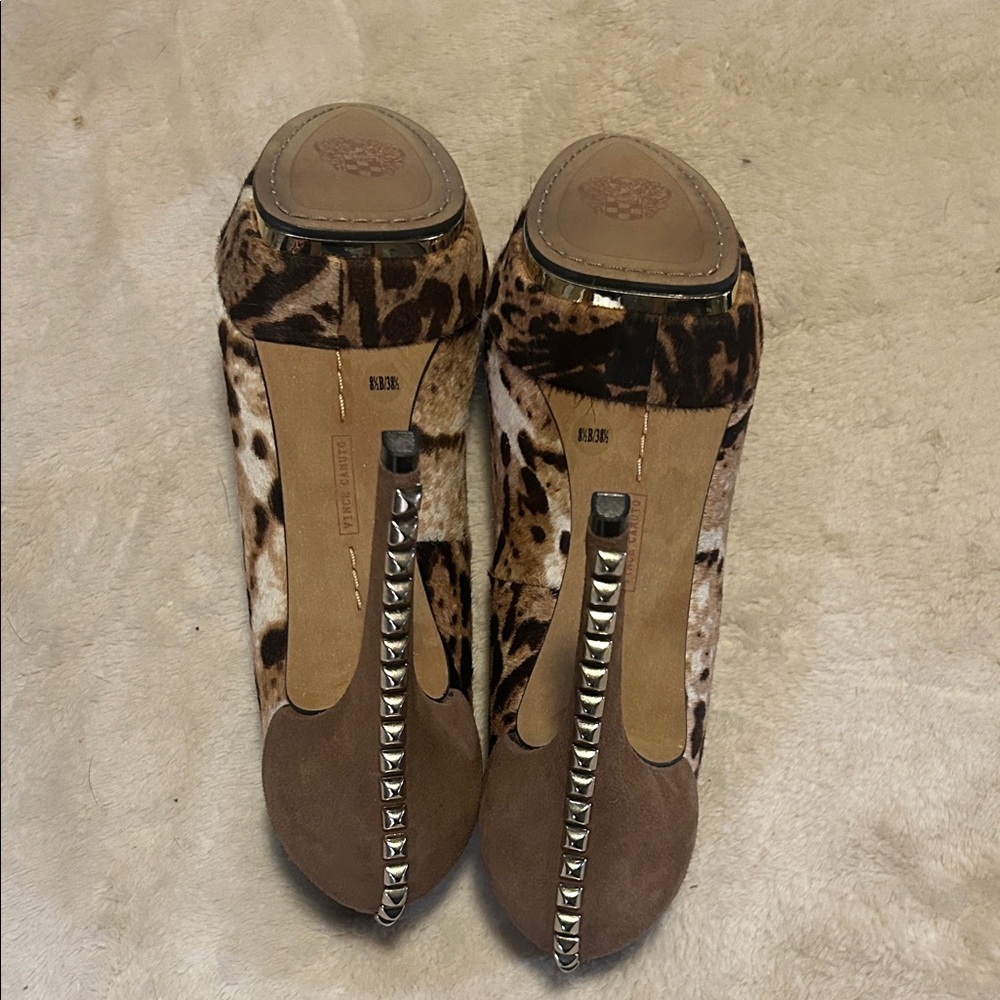 Vince Camuto Leopard Print Studded Heels - Picture 5 of 6